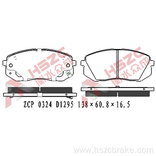 FMSI D1295 ceramic brake pad for Hyundai